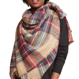 ModCloth multicolor plaid blanket scarf